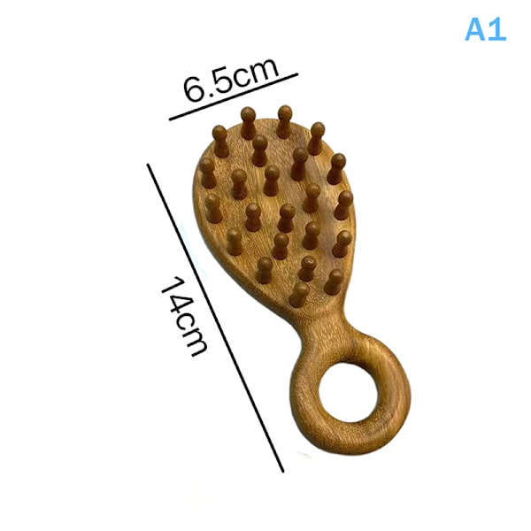 Multifunksjonell massasjekam i tre for hodebunnsskraping A1