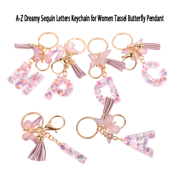 1 kpl A-Z Letters avaimenperä naisille Tupsu Butterfly Pendant Ini T