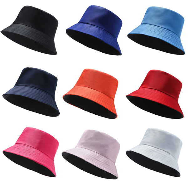 Sommar Kvinnor Enfärgade Bucket Hats Mode Fishman Foldable S Black