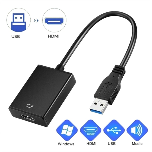 1080P USB 3.0 till HDTV Converter USB o Video Adapter Extend Disp