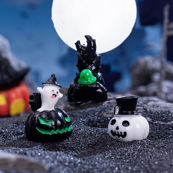 1 stk trollspøkelse gresskar hus figurer harpiks ornamenter Hallow A2