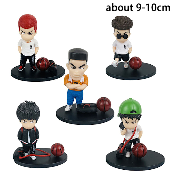 5 stk 10 cm Anime Slam Dunk Figur Akagi Takenori Rukawa Action F