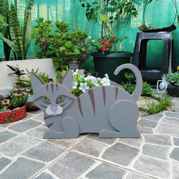 Dejlig kat er tegneserie dyreformet dekoration urtepotter og killing H