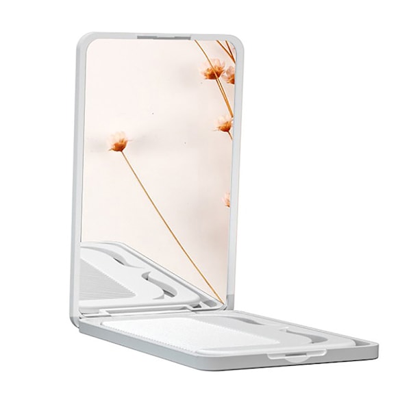Liten spegelkam Set Enfärgad Mode Portable Fold Makeup White