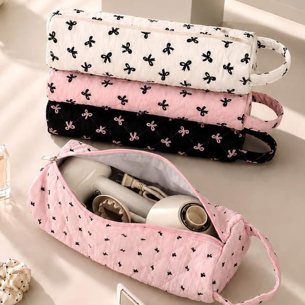 Vattert bomull hårføner oppbevaringspose stor kapasitet med håndtak A3