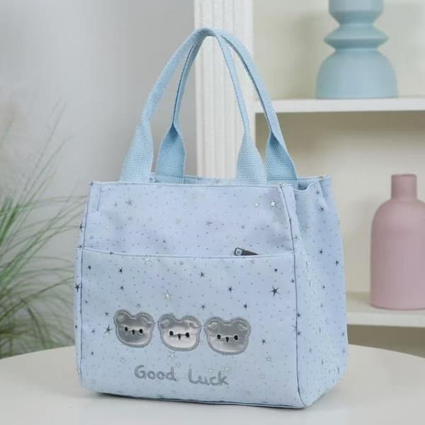 Bjørnehode-trykk Glitrende Stjerne Uformell Tote Bag Kontorarbeid Blue