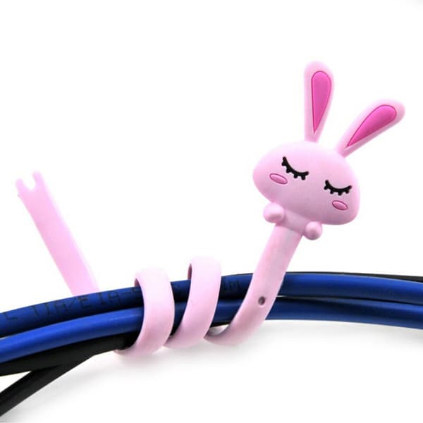 e Animal Earphone Hovedtelefon Wrap Cord Wire Kabelholder Winder Random