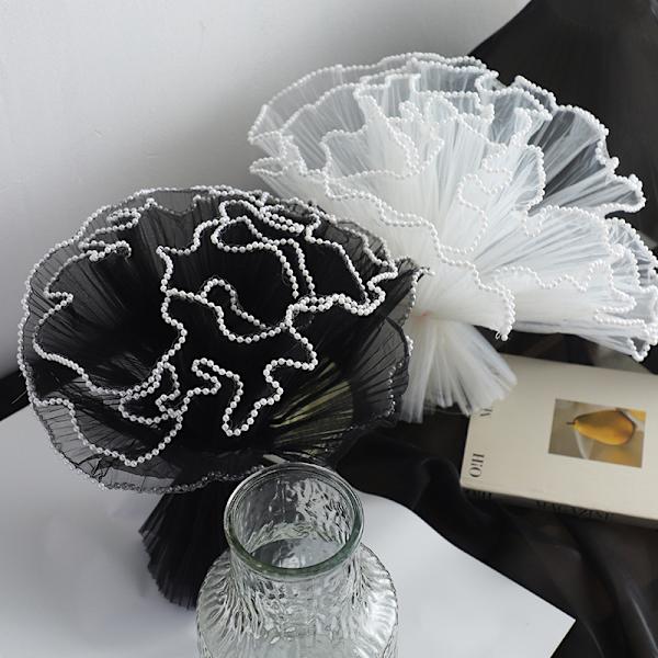 28 cm x 4,5 m Blomsterindpakningspapir Bølgegarn Blomsterhandler Buket Pakke Black