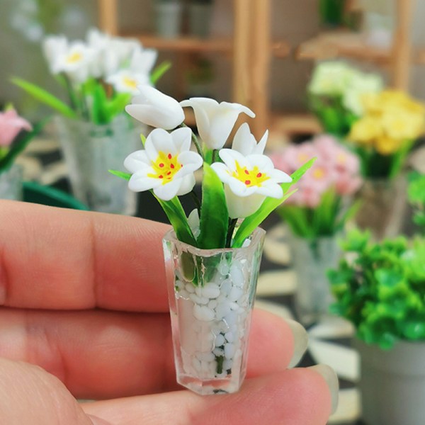 1:12 1:6 Dukkehus Miniature Potted Lily Tulip Model Garden D A7