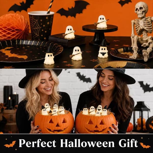 1/3 st Halloween Lysande Mini Spökstaty Prydnad e Spooky T A