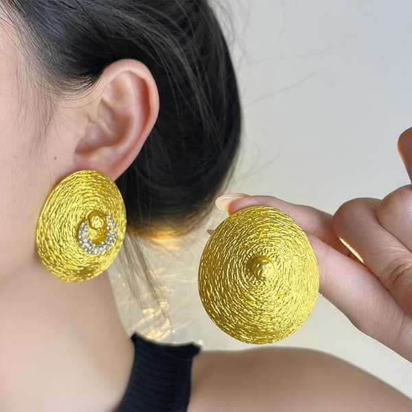 Retro barokstil ovale dingleøreringe ring til kvinder silver earrings