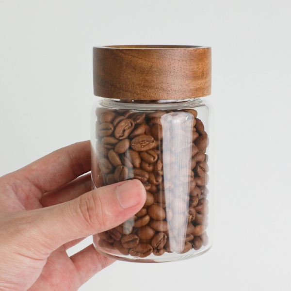Kaffe Glasrör Med Träverktyg Flaskor Rör Spannmålsförvaring 90ml