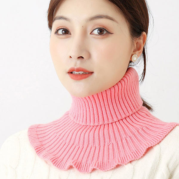 Kvinner strikket krage skjerf Varm Turtleneck Neck Warmer Detacha Gray