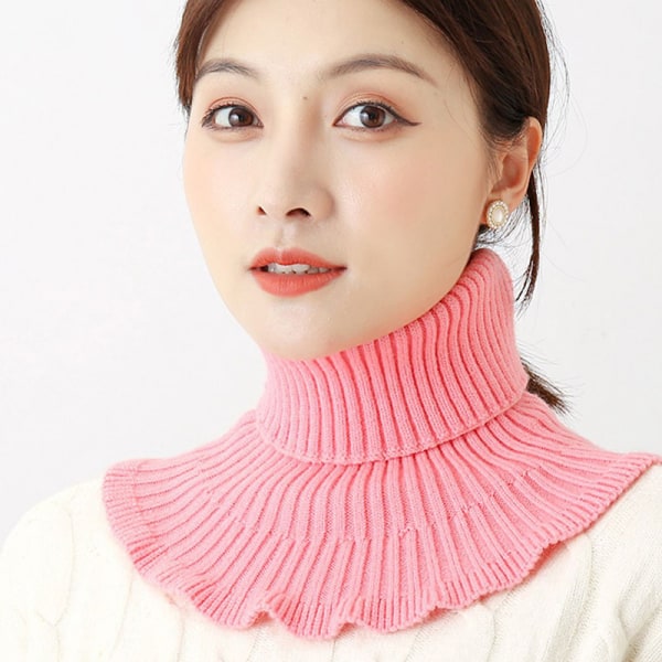 Kvinnor stickad halsduk Warm Turtleneck Neck Warmer Detacha Gray