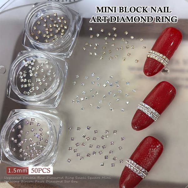 50 st glänsande zirkon strass nagelstenar 3d Flatback strass Pink