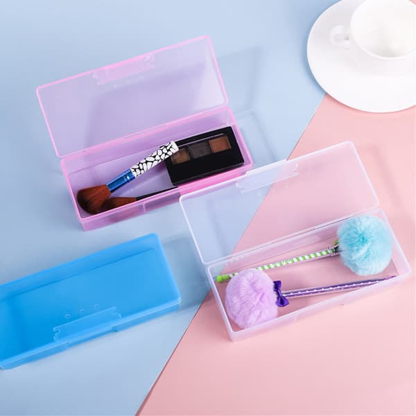 Transparent Förvaringslåda Display Organizer Case Nagelmanikyr Ki Pink