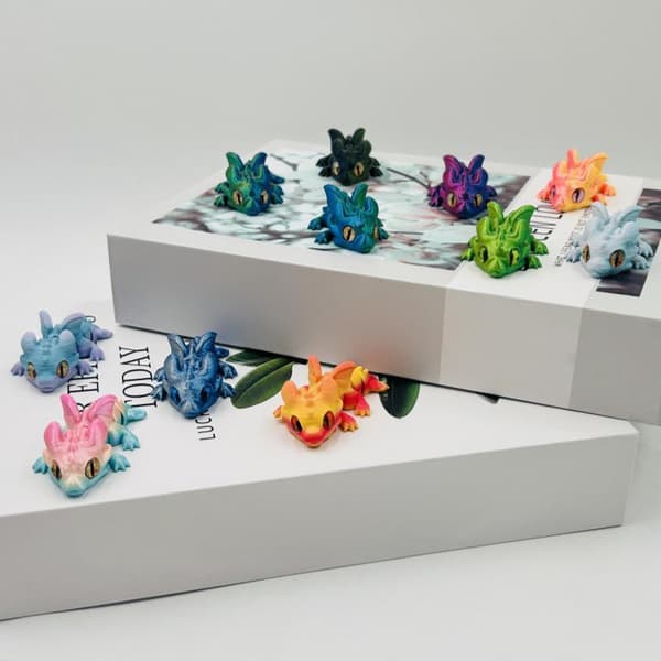 3D-printede Mini Flyvende Dragefigurer Dyrelegetøj Multi-bevægeligt StyleF