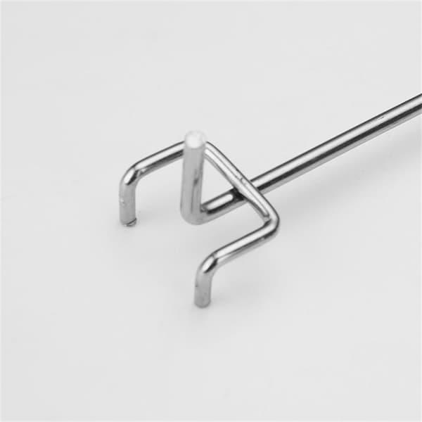 Metallkrokar för pegboard och spårpanel, kraftiga displaykrokar för väggmontering silver 10pcs 20cm