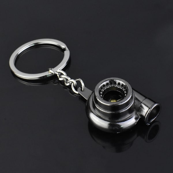 Mini Turbo Turboahdin avaimenperä Spinning Turbine Avaimenperä Gun Black