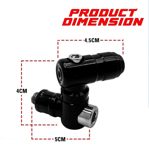 Motorcykel Sidespejl Foldemekanisme CNC 360° Processor Uni Black