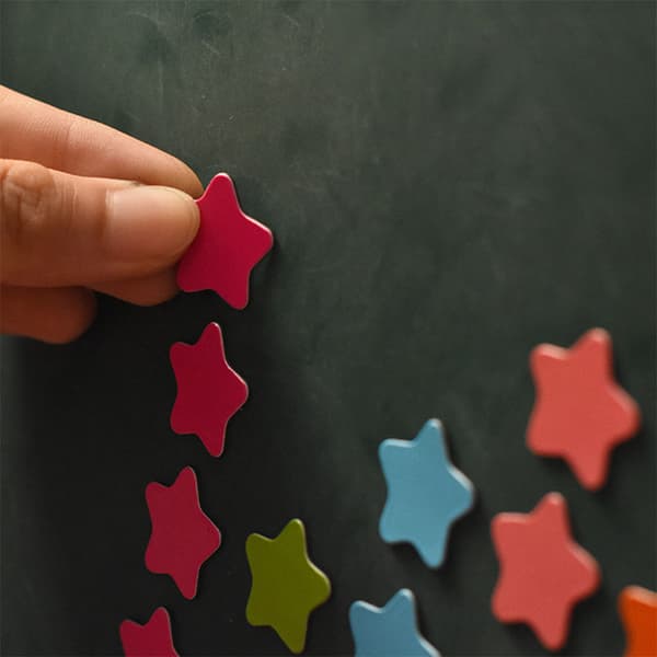 20 stk Star magnetisk tavle-klistremerke Pink