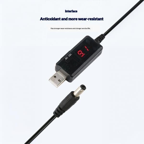 USB Boost Converter DC 5V til 9V 12V Step Up Converter Kabel 3.5