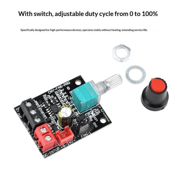 DC 8-24V 5A 4-leder voldsom blæserhastighedsregulatormodul DC børste