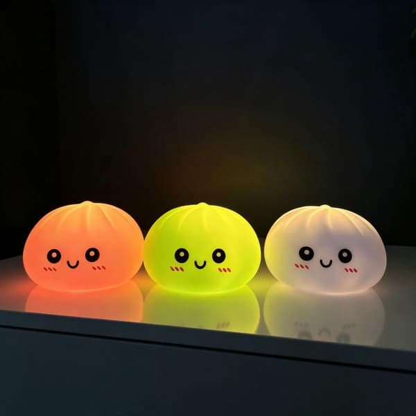 Luova e Dumpling LED-yövalo painettava lelu D
