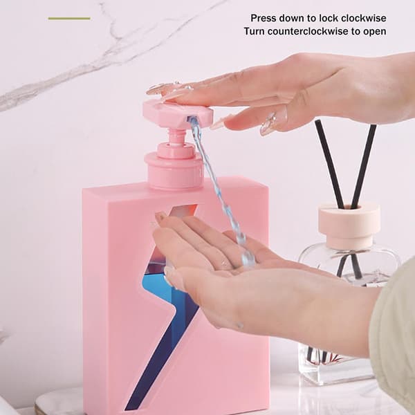 500 ml tvålpump för badrum, påfyllningsbar lotion, schampo, dusch Pink lightning