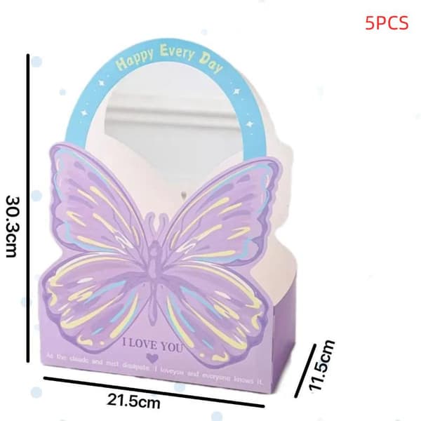 5 kpl perhoskädessä pidettävä kukkalaatikko läpinäkyvä PVC Pink