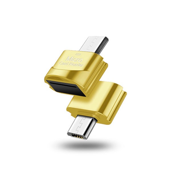 1Pc Mini USB Micro SD/TF Card Reader Phone TF OTG Memory Reader Gold