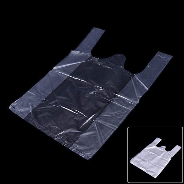 46 stk 15*23cm Plast T-skjorte Bæreposer for Butikker Supermarkeder