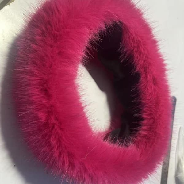 Fluffy pelshue til kvinder Vinterhue Varm ørebeskyttelse Sne Ski Rose red