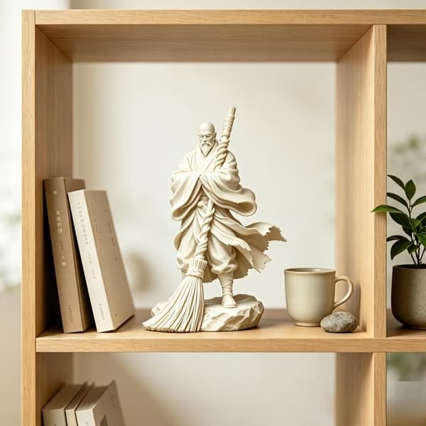 1 st Zen Orientalisk Munkfigur Flödande Robe Tesalong Meditati