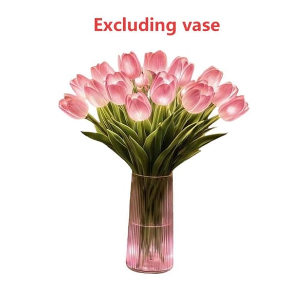 Glitrende tretulipaner med en vase B