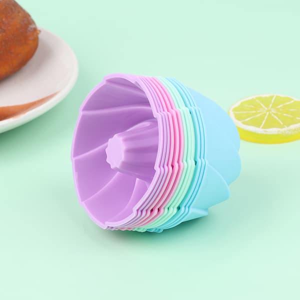 6 stk Swirl Shape Silikon Cupcake Liners Bakekopper Non-Stick 6Pcs