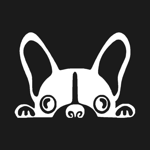 Kigrende fransk bulldog-klistermærke Vandfadningssikker vinyl-klistermærke C Black
