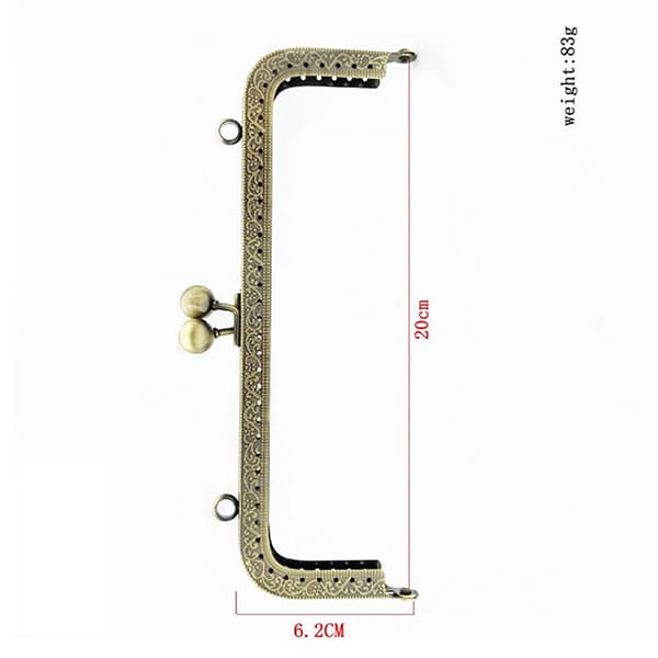 Fyrkantig Blank Silver Basic Metal Plånbok Ram Kiss Spänne Lås DI 8.5cm