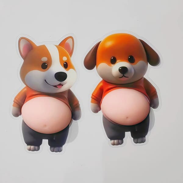 2 stk. 3D e hvalpemærkat, Shiba Inu telefoncoverdekoration A2