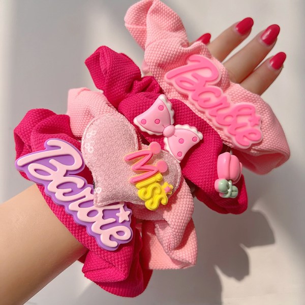 Sweet Girls' Pink Hair Ring Love Bow Barbie -hiuslenkki ja -köysi A2