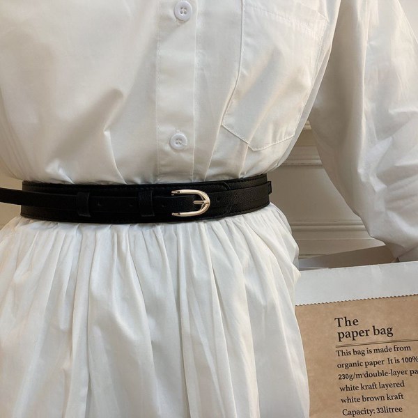 Oval spenne kvinners allsidig uformelt belte Ull frakk dress belte Black  221e | Black | Fyndiq