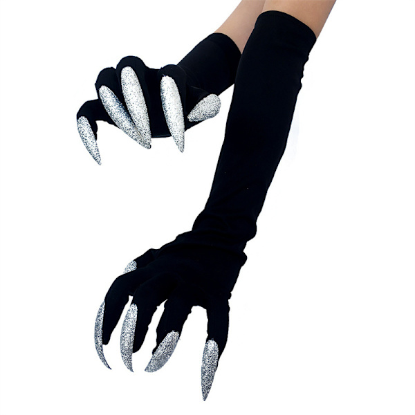Halloween-kostymepotehansker silver