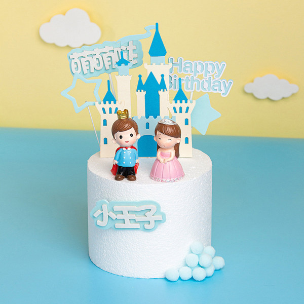 Palace Princess Cake Topper til bryllupsfødselsdagsbageudstyr Multicolor A6