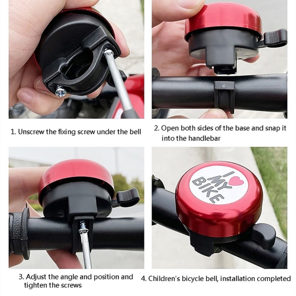 8 farger Bike Bell Styre Bell Loud Sound Bike Bells Alar Black