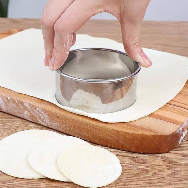 3 stk. rund kiksform i rustfrit stål, dumpling-skærer DIY P B
