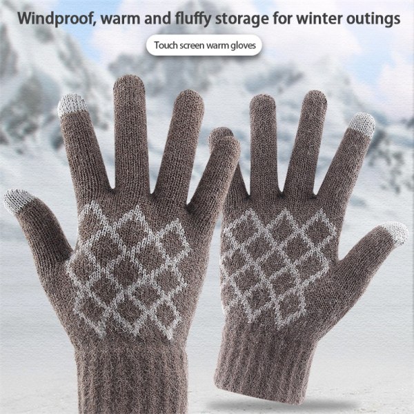 Vinter Touch Handskar Varm Stretch Knit Vantar Full Finger Black
