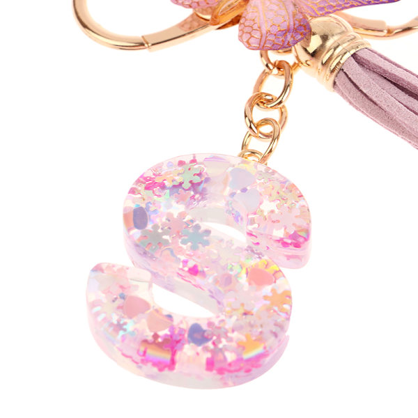 1 kpl A-Z Letters avaimenperä naisille Tupsu Butterfly Pendant Ini A