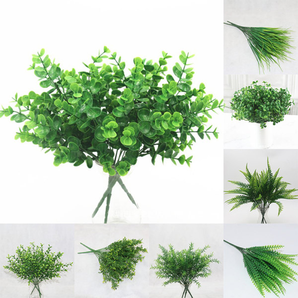 Kunstig s Leaf Løvverk Bush Hjemmekontor Hage Bryllup Deco H