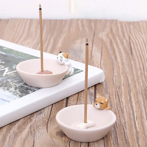 Tegnefilm Resin Animal Shape Røgelse Stick Holder Bladform Line Dog