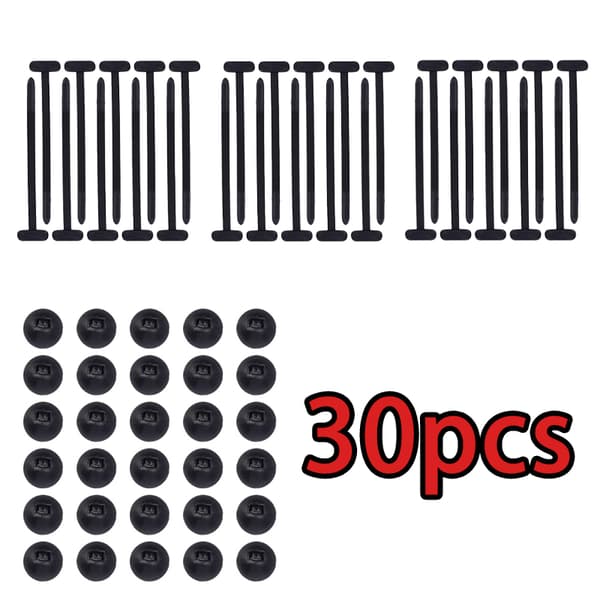 Nylon Universal Cable Tie Buckle+Heavy Duty Self-Locking Zip Ti Black 30pcs